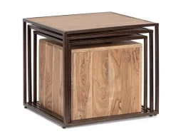Clearance Bizzotto SET4 TAVOLINI IN LEGNO - JANAK