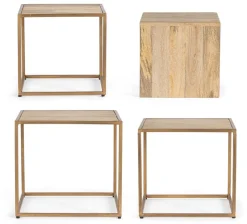 Online Bizzotto SET4 TAVOLINI IN LEGNO - JAIDEV