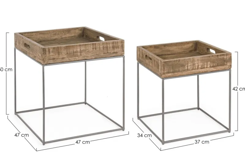 Discount Bizzotto SET2 TAVOLINI IN LEGNO - NARVIK