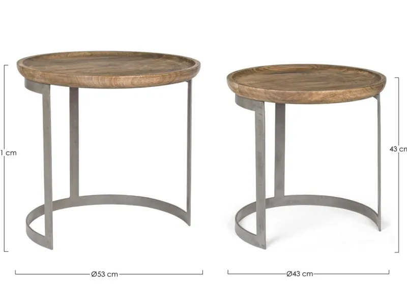 Discount Bizzotto SET2 TAVOLINI IN LEGNO - NARVIK