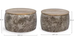 Clearance Bizzotto SET2 TAVOLINI IN METALLO - KALINDI