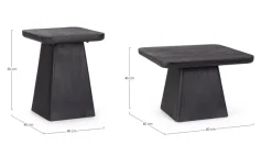 Discount Bizzotto SET2 TAVOLINO FUJI QUADRATO