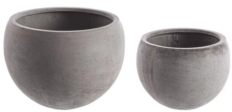 Outlet Bizzotto SET2 VASO CEMENT SFERA GRIGIO