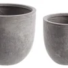 Sale Bizzotto SET2 VASO CEMENT TO BASSO GRIGIO