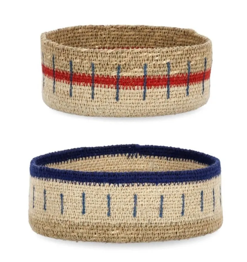 Online Bizzotto SET2 VASSOIO DECORAT NINH NAT BLU ROSSO