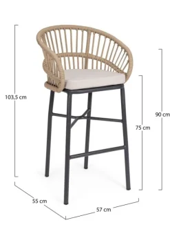 Clearance Bizzotto SGABELLO BAR C-C ODIVELAS BEIGE