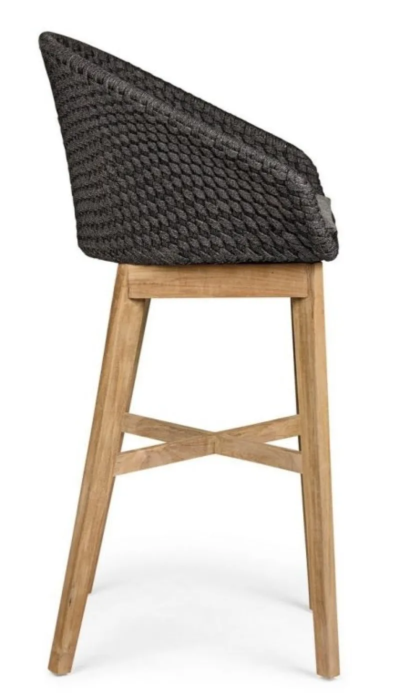 New Bizzotto SGABELLO BAR IN CORDA PER ESTERNO ANTRACITE - COACHELLA