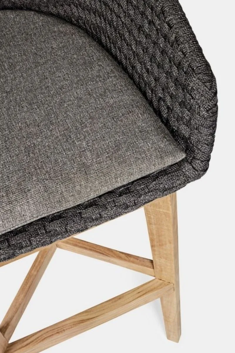 New Bizzotto SGABELLO BAR IN CORDA PER ESTERNO ANTRACITE - COACHELLA