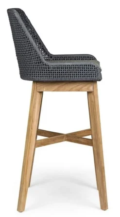 New Bizzotto SGABELLO BAR IN CORDA PER ESTERNO COLOR ARDESIA - HESPERIA