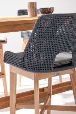 New Bizzotto SGABELLO BAR IN CORDA PER ESTERNO COLOR ARDESIA - HESPERIA