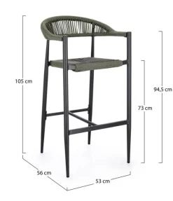 Outlet Bizzotto SGABELLO BAR JANDIA ANTRACITE/VERDE