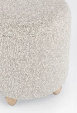 Outlet Bizzotto SGABELLO CONTENITORE EFFETTO BOUCLE' GRIGIO CHIARO- ZENA