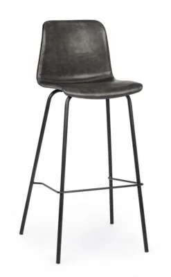 Clearance Bizzotto SGABELLO IN ECOPELLE ANTRACITE - KYRA