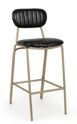 Discount Bizzotto SGABELLO IN ECOPELLE NERO - ADDY