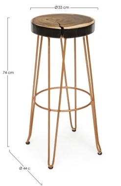 Clearance Bizzotto SGABELLO IN LEGNO RAME - RAKEL