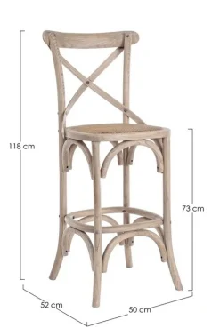 Hot Bizzotto SGABELLOBAR IN LEGNO GRIGIO NATURALE - CROSS