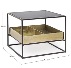Clearance Bizzotto TAVOLINO CON CONTENITORE IN METALLO - MAVILA