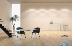 Bizzotto TAVOLINO CON RUOTE ROTONDO IN VETRO - IRIDE