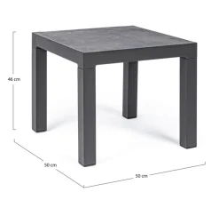 Outlet Bizzotto TAVOLINO IN ALLUMINIO ANTRACITE JX55 - KLEDI