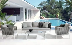 Online Bizzotto TAVOLINO IN ALLUMINIO BIANCO WG20 - FLORENCIA