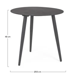 Discount Bizzotto TAVOLINO IN ALLUMINIO D50 ANTRACITE YK13 - RIDLEY