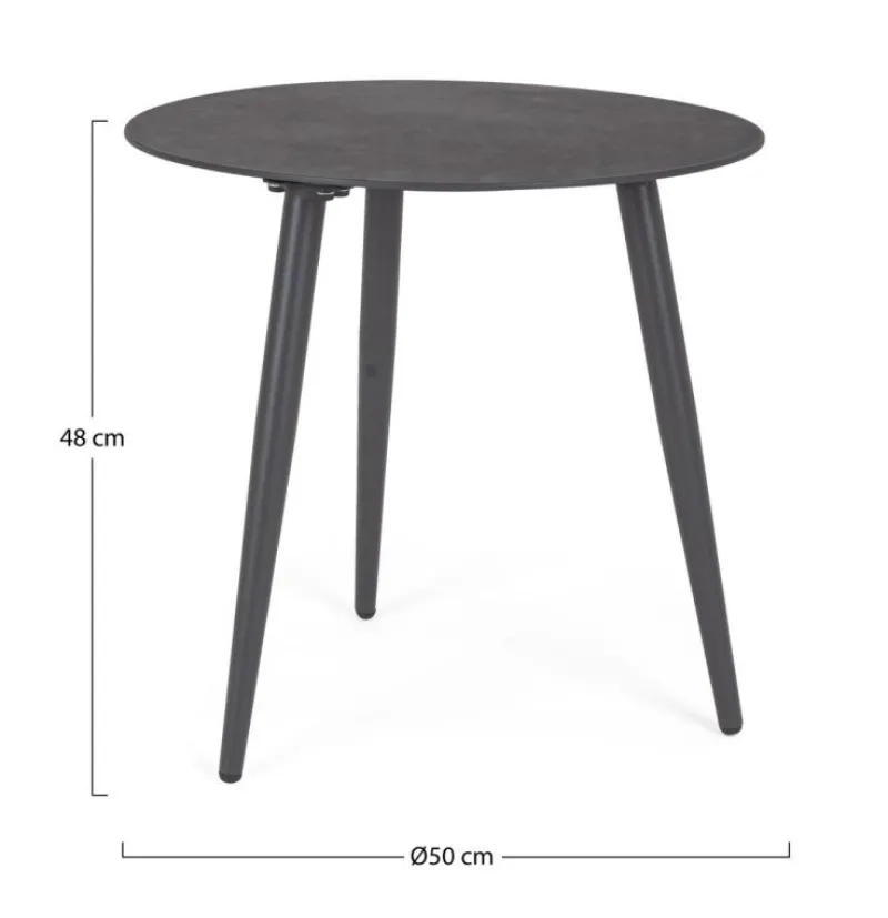 Discount Bizzotto TAVOLINO IN ALLUMINIO D50 ANTRACITE YK13 - RIDLEY