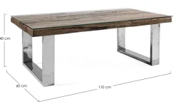 Bizzotto TAVOLINO IN LEGNO CON VETRO 110X60 - STANTON