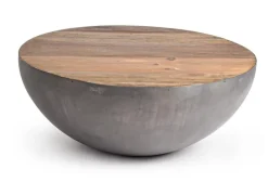 Clearance Bizzotto TAVOLINO IN LEGNO RICICLATO GRIGIO D90 - LANCASTER