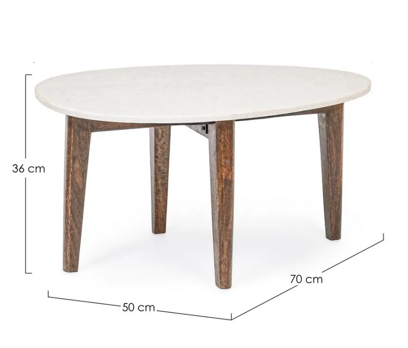 Bizzotto TAVOLINO IN MARMO 70X50 - SYLVESTER