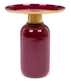 Outlet Bizzotto TAVOLINO IN METALLO BURGUNDY D40.5 - NALIMA