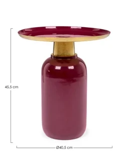 Outlet Bizzotto TAVOLINO IN METALLO BURGUNDY D40.5 - NALIMA
