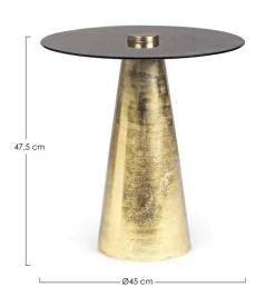 New Bizzotto TAVOLINO IN METALLO E PIANO IN VETRO D45 - DINPAL