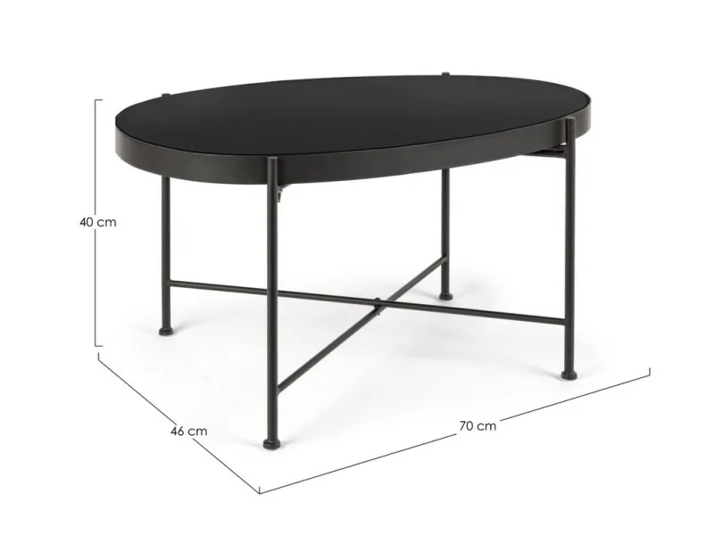 Sale Bizzotto TAVOLINO IN METALLO NERO - RASHIDA