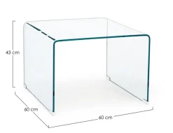 Outlet Bizzotto TAVOLINO IN VETRO 60X60 - IRIDE