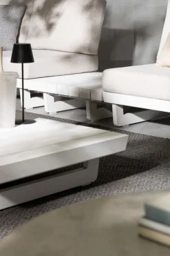 Outlet Bizzotto TAVOLINO MODULARE IN ALLUMINIO BIANCO WG20 - INFINITY