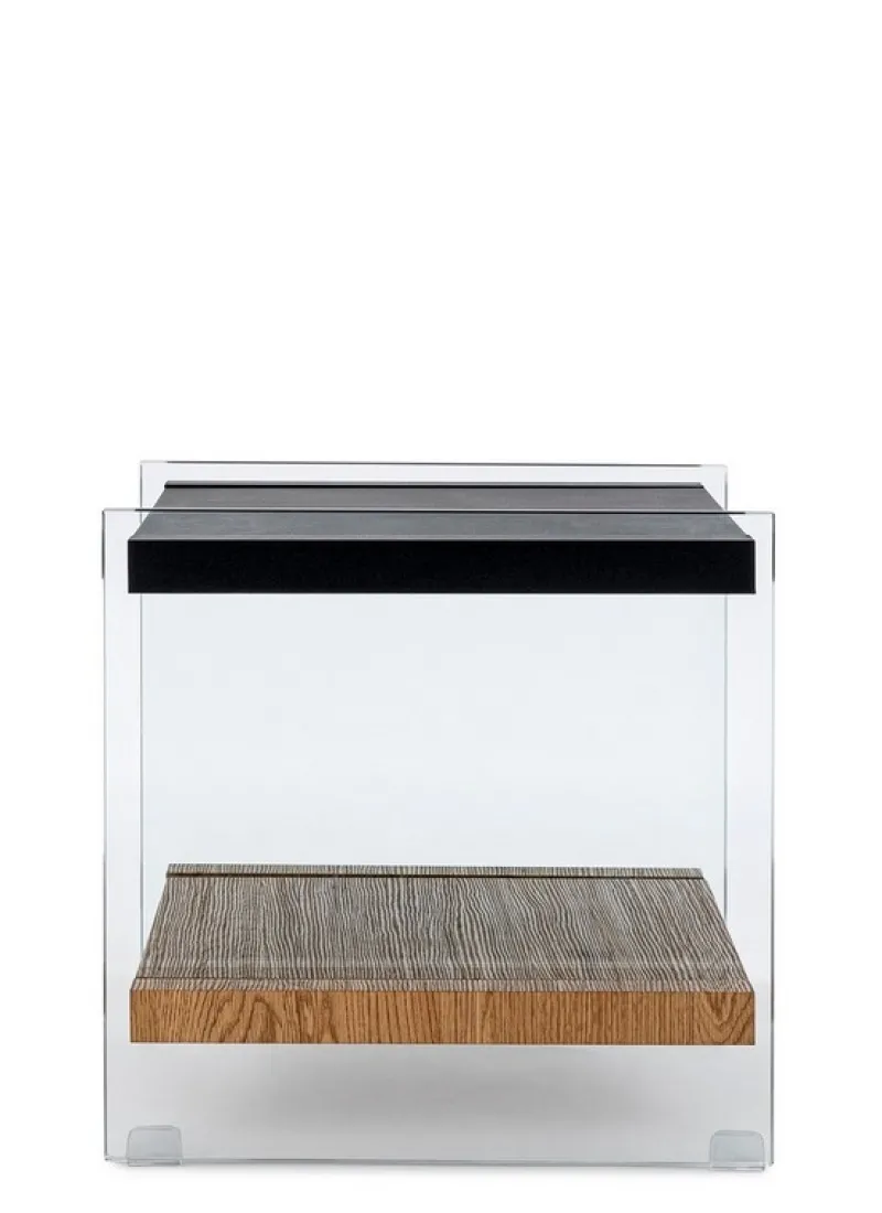 Outlet Bizzotto TAVOLINO 50X50 NERO - LINE WOOD