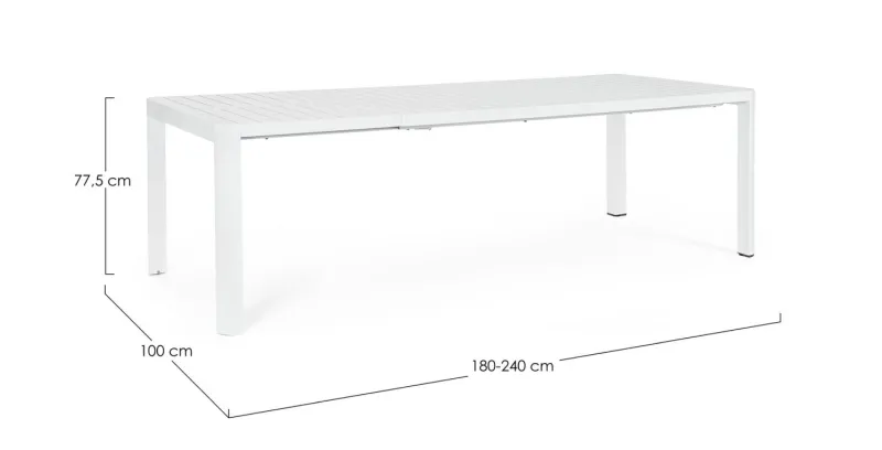 Outlet Bizzotto TAVOLO IN ALLUMINIO BIANCO CX21 - KIPLIN