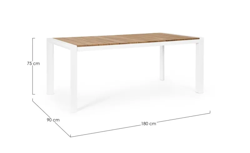 Bizzotto TAVOLO IN ALLUMINIO BIANCO GK50 - CAMERON