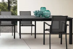 Clearance Bizzotto TAVOLO IN ALLUMINIO 160/240X100 ANTRACITE CX23 - KONNOR