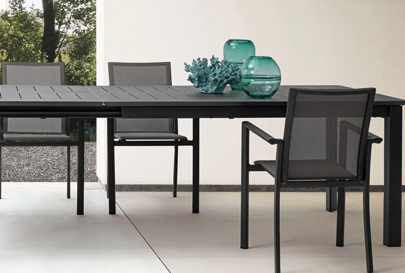 Clearance Bizzotto TAVOLO IN ALLUMINIO 160/240X100 ANTRACITE CX23 - KONNOR