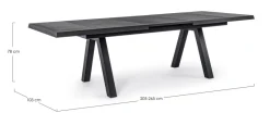 Sale Bizzotto TAVOLO IN ALLUMINIO 205/265X103 ANTRACITE JX55 - KRION