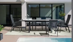 Sale Bizzotto TAVOLO IN ALLUMINIO 205/265X103 ANTRACITE JX55 - KRION