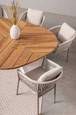 Discount Bizzotto TAVOLO IN TEAK BIANCO RT01 - PALMDALE