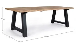 Online Bizzotto TAVOLO IN TEAK RICICLATO ANTARCITE AM03 - ROLLAND