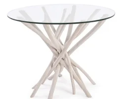 Online Bizzotto TAVOLO ROTONDO CON RIPIANO IN VETRO - SAHEL