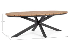 Discount Bizzotto TAVOLO ZELMAR 218X115 ANTRACITE YK13