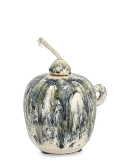 Discount Bizzotto VASO CON STOPPINO ESMA MEL VER BLU H11,5