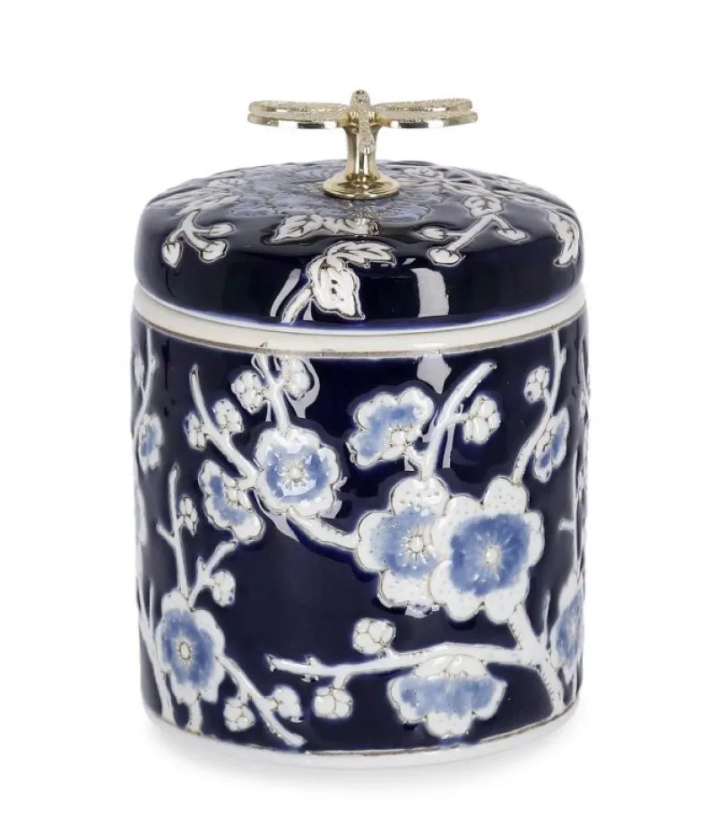 Bizzotto VASO MENG C-TAPPO CIL BLU BIANCO H16