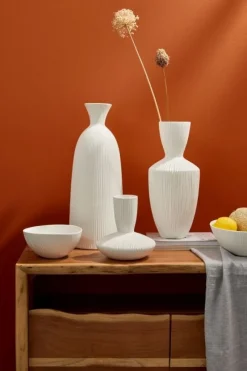 New Bizzotto VASO STRIPED BIANCO H47