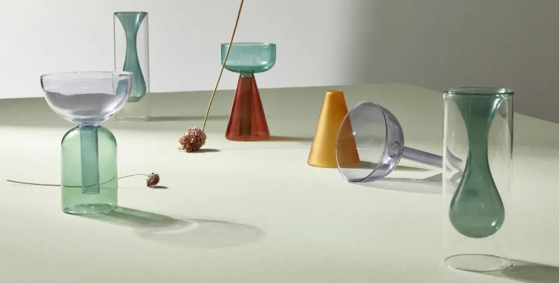 New Bizzotto VASO TEMPEL VT BLU ARANCIO H20,5